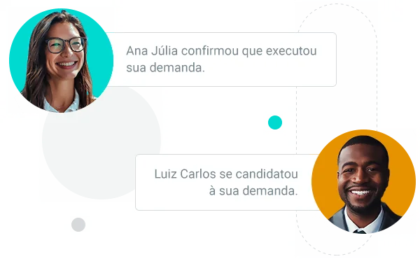 Atualizações e notificações de uma demanda